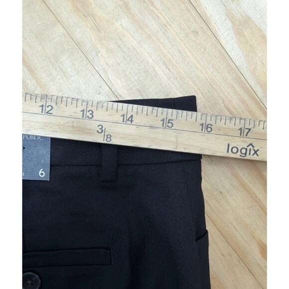 NWT Banana Republic High Rise Modern Straight Pant Black Italian Wool Size 6 - Picture 9 of 10